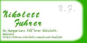 nikolett fuhrer business card